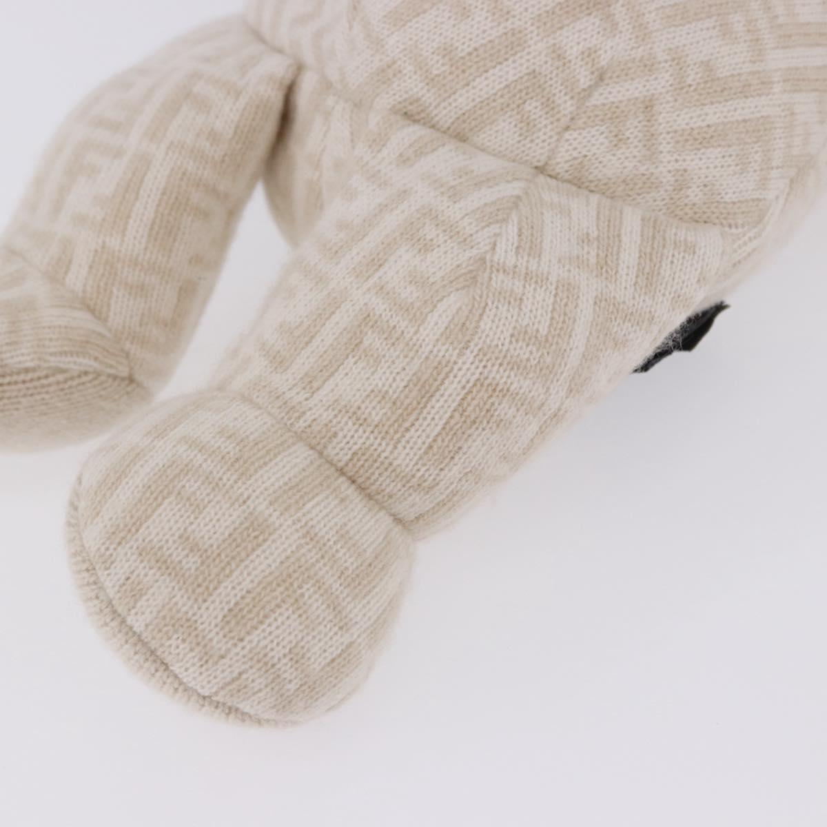 FENDI Zucca Canvas Plush Doll Knitted Fabrics Beige Auth 200757M