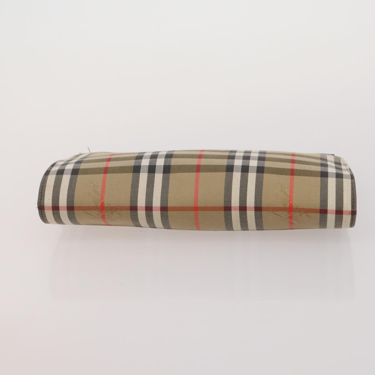 BURBERRY Nova Check Hand Bag Canvas nylon 4 Set Beige Brown Auth 200759