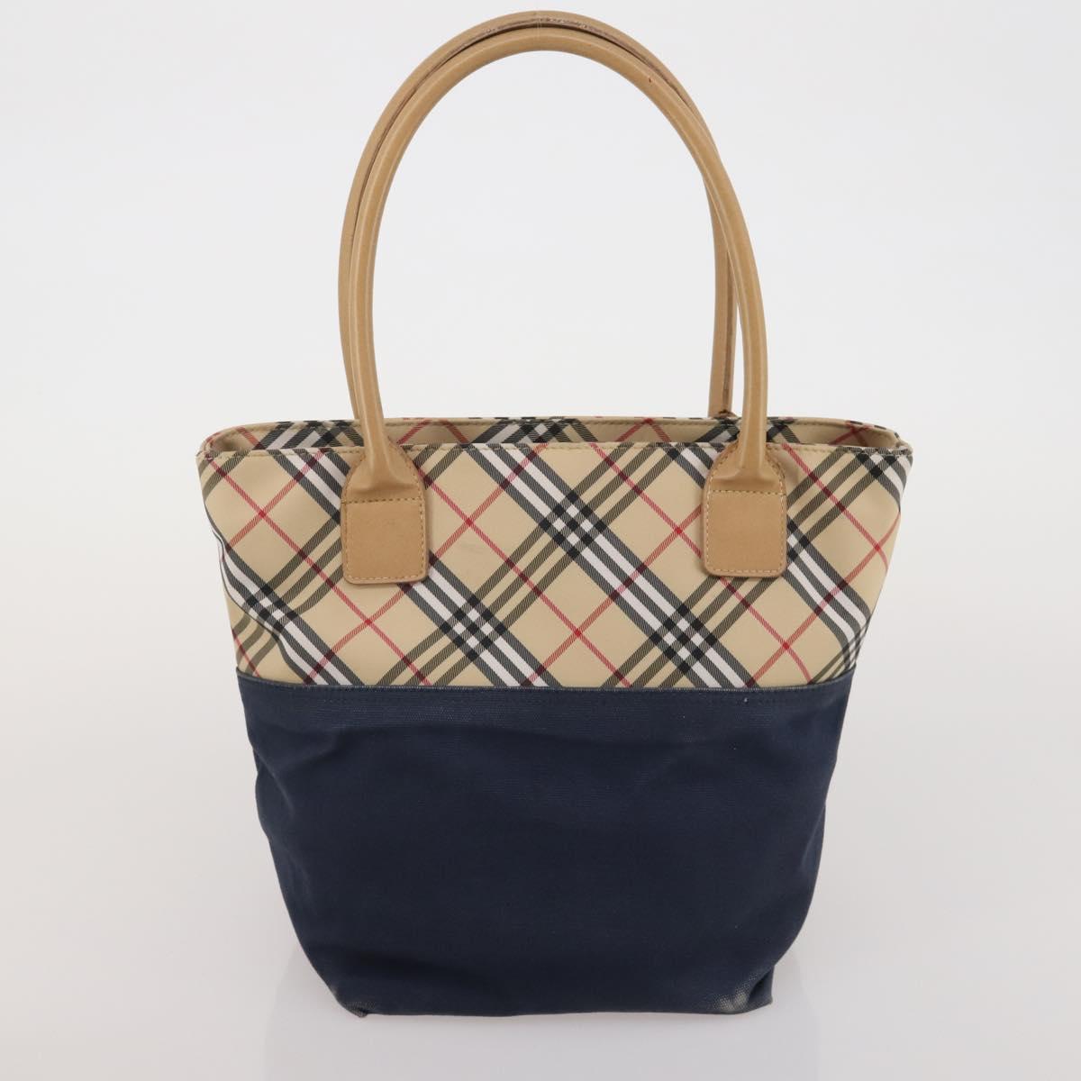 BURBERRY Nova Check Hand Bag Canvas nylon 4 Set Beige Brown Auth 200759