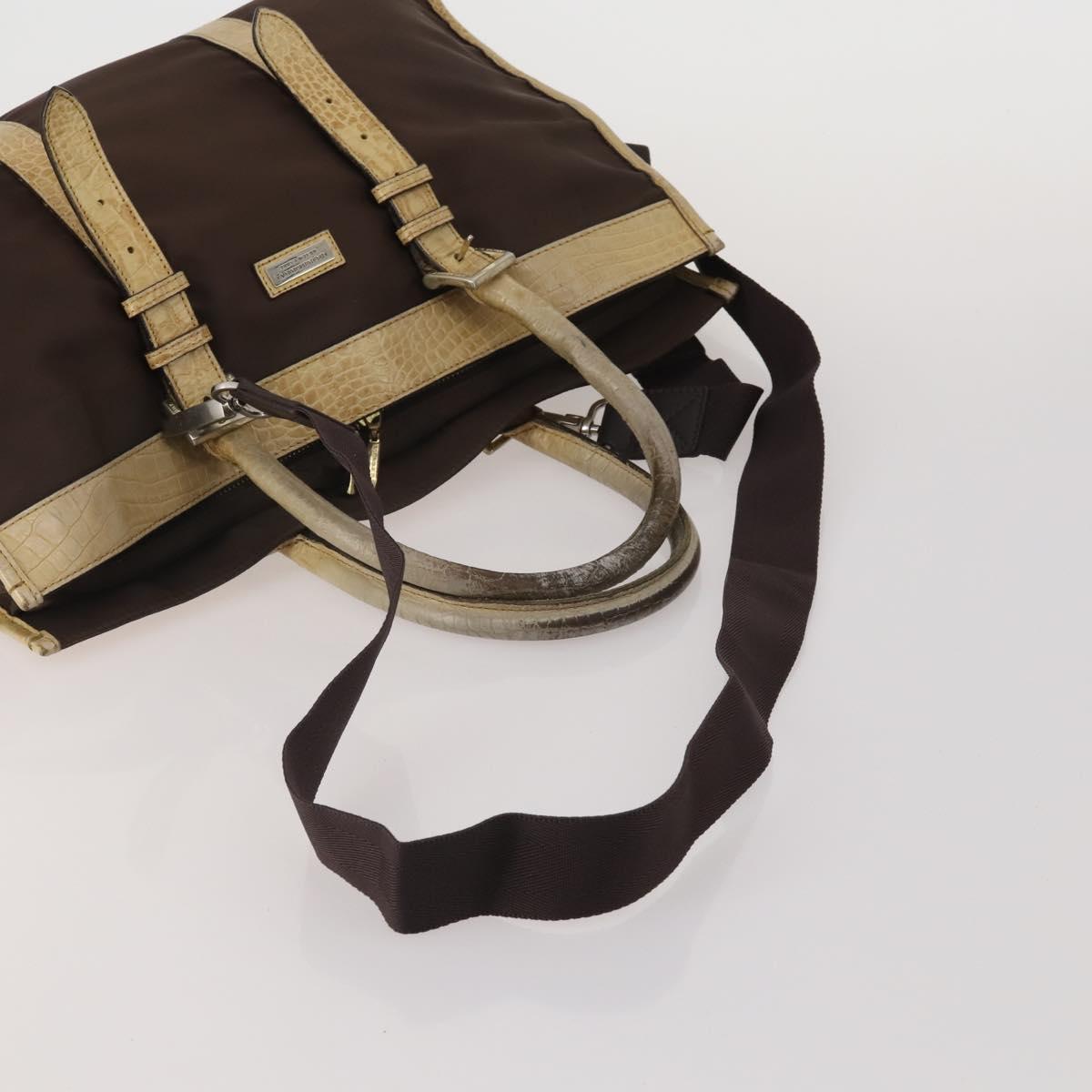 BURBERRY Nova Check Hand Bag Canvas nylon 4 Set Beige Brown Auth 200759