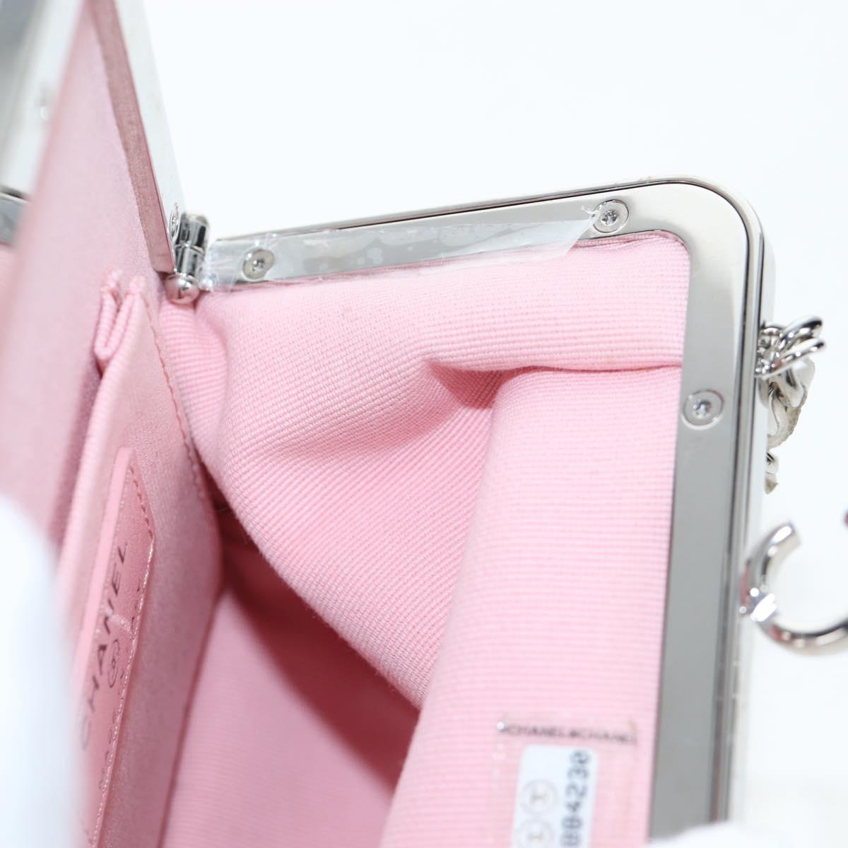 CHANEL Matelasse Chain Shoulder Bag Lamb Skin White Silver CC Auth 200768M