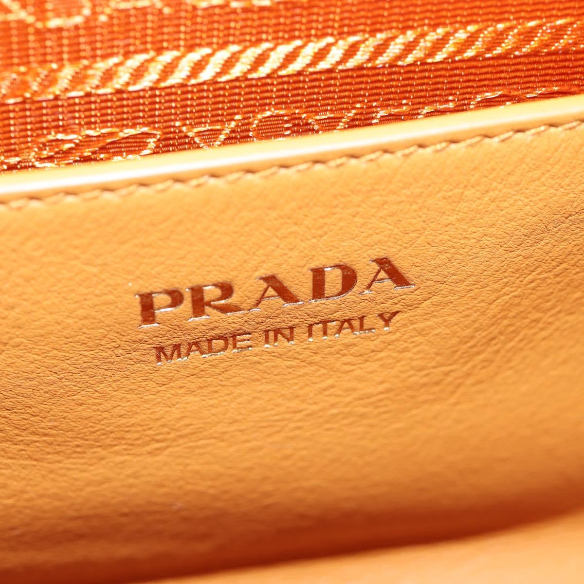 PRADA Darling Shoulder Bag Leather Beige Gold Auth 200771SAM