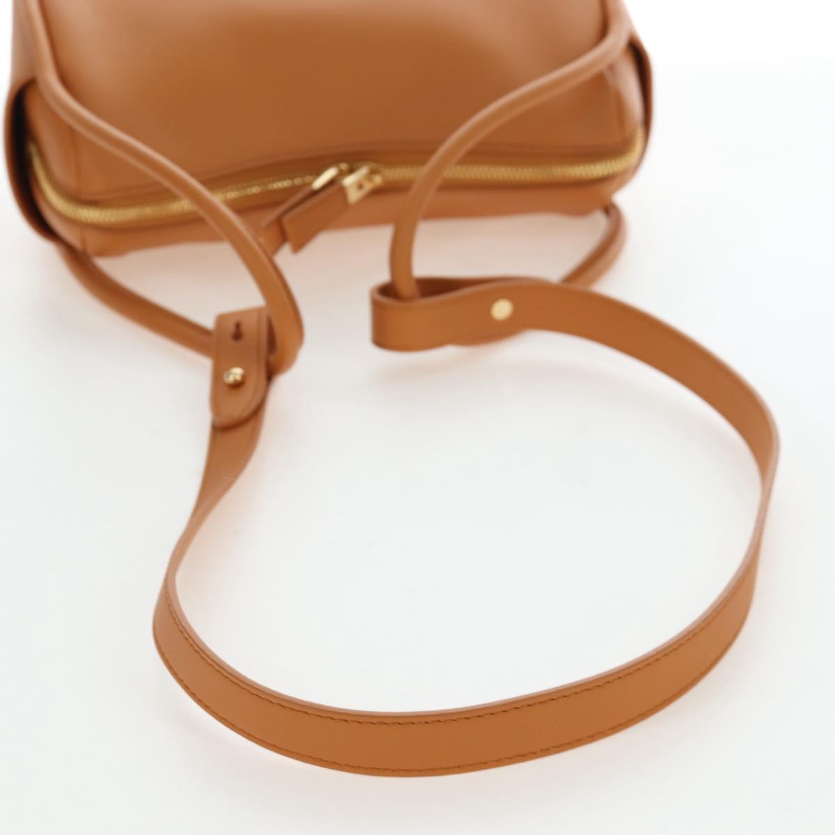 PRADA Darling Shoulder Bag Leather Beige Gold Auth 200771SAM