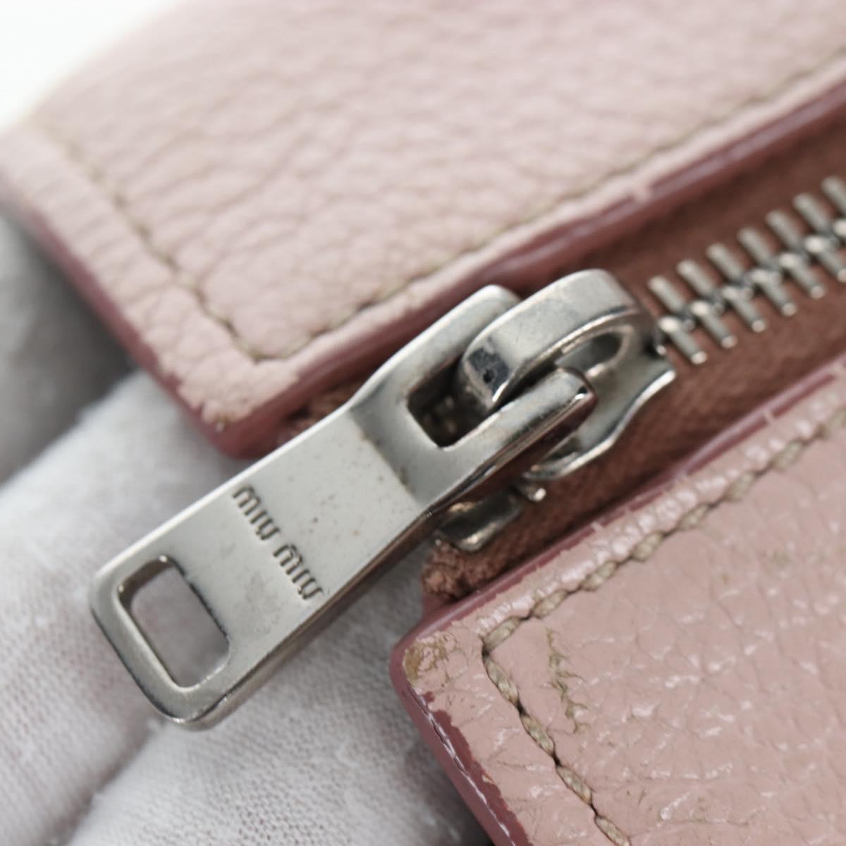 Miu Miu Vitterodino Hand Bag Leather 2way Pink Silver Auth 200774V