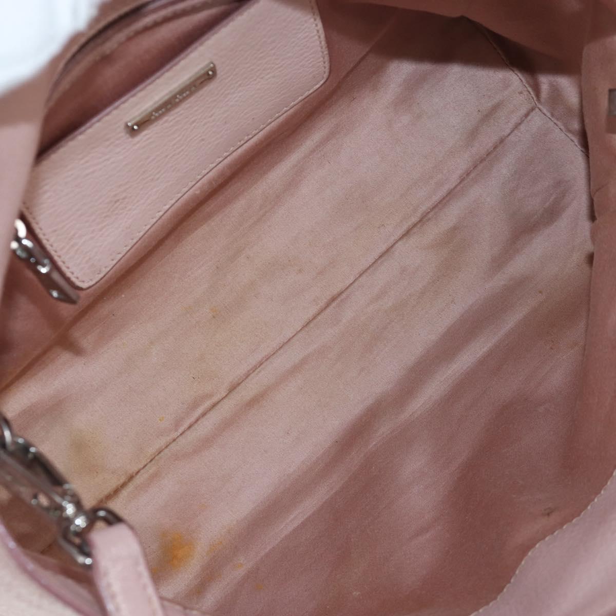 Miu Miu Vitterodino Hand Bag Leather 2way Pink Silver Auth 200774V