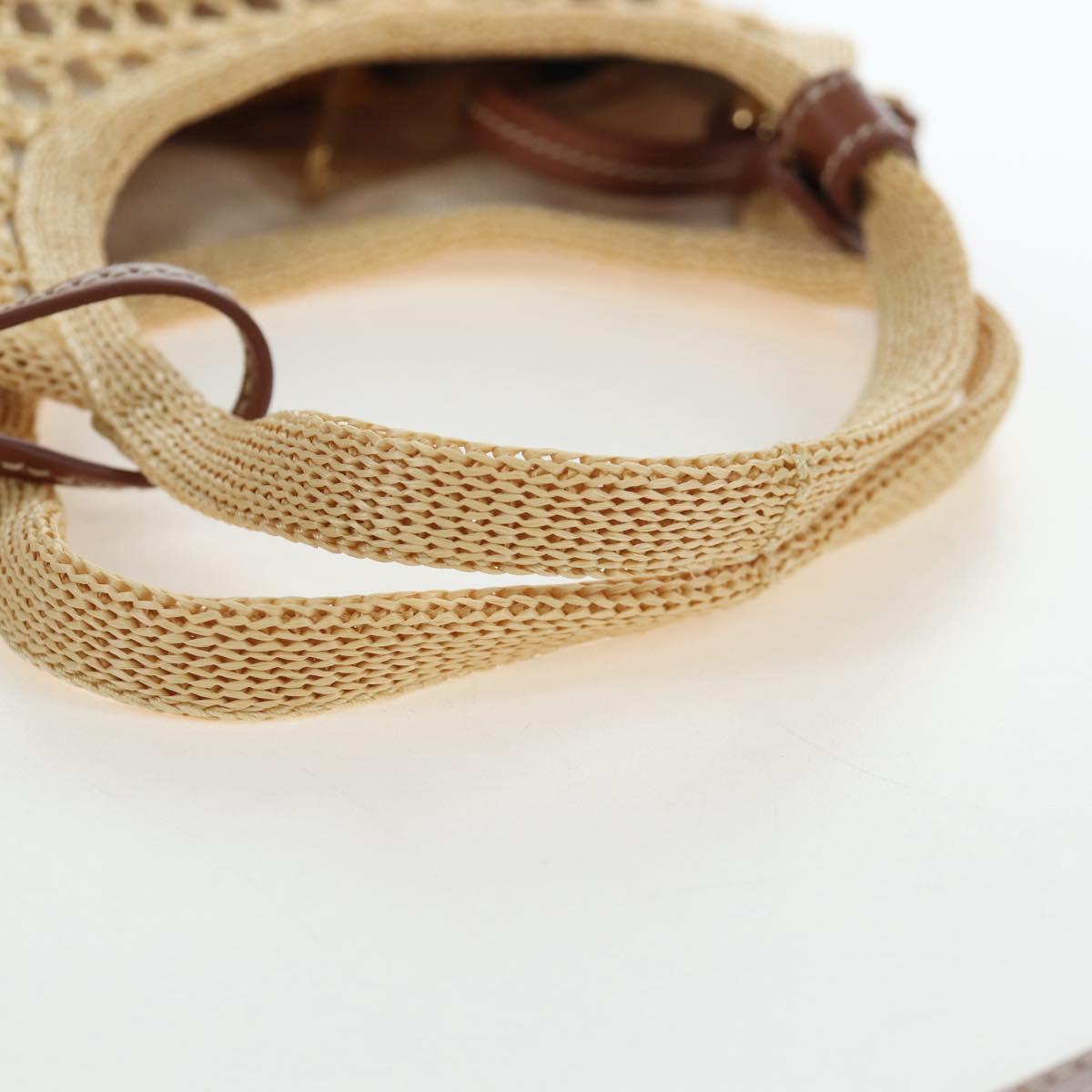 Miu Miu Ivy Hand Bag Canvas 2way Beige Gold Auth 200777SAM