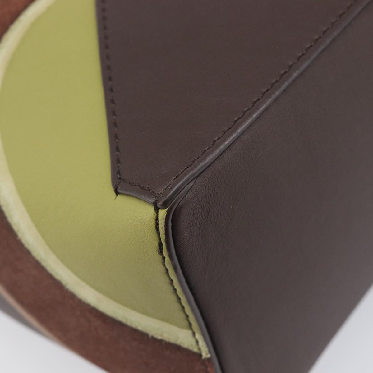 LOEWE Puzzle Bag Small Leather 2way Brown Gold Auth 200778SAM