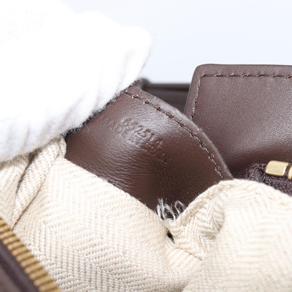 LOEWE Puzzle Bag Small Leather 2way Brown Gold Auth 200778SAM