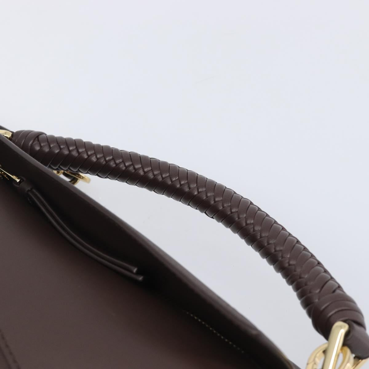 LOEWE Puzzle Bag Small Leather 2way Brown Gold Auth 200778SAM