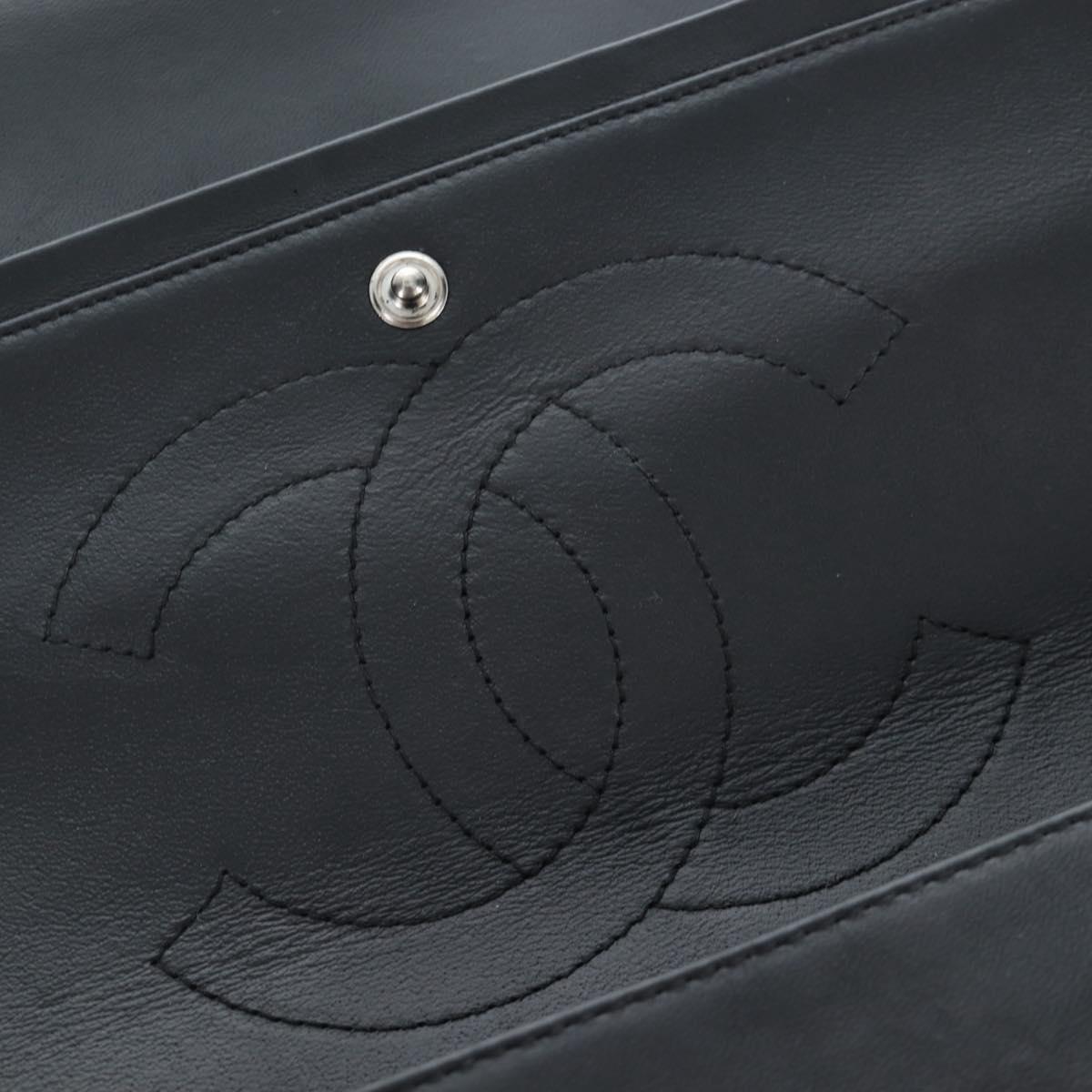 CHANEL Big Matelasse 30 Chain Bag Patent leather Black Silver CC Auth 200779M