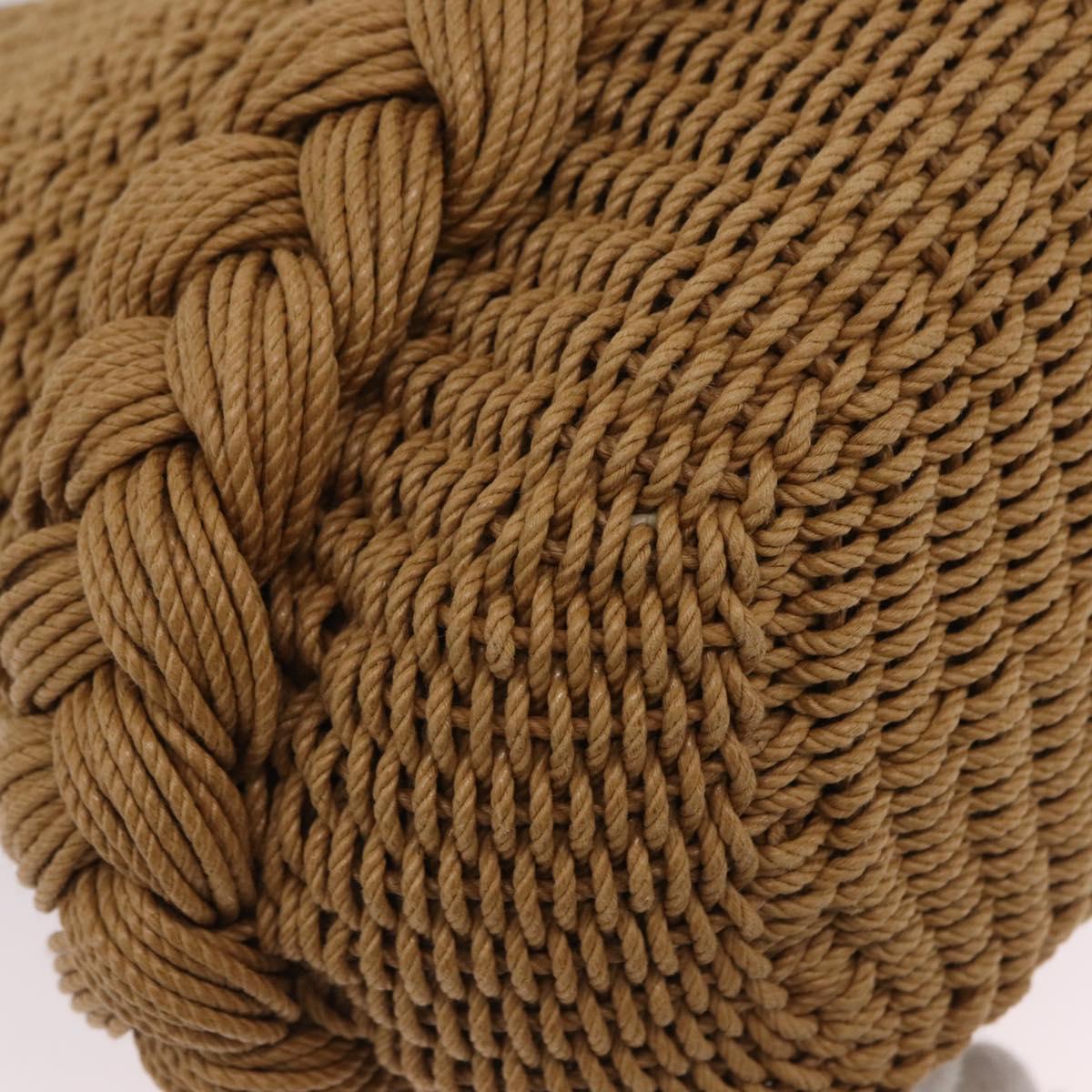 CHANEL Chain Shoulder Bag Raffia 2way Beige Gold CC Auth 200780SAM