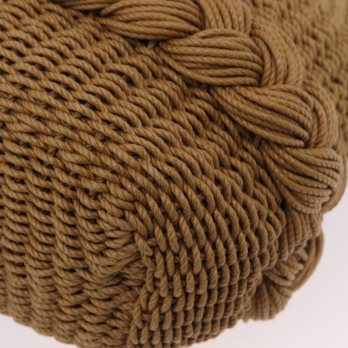 CHANEL Chain Shoulder Bag Raffia 2way Beige Gold CC Auth 200780SAM