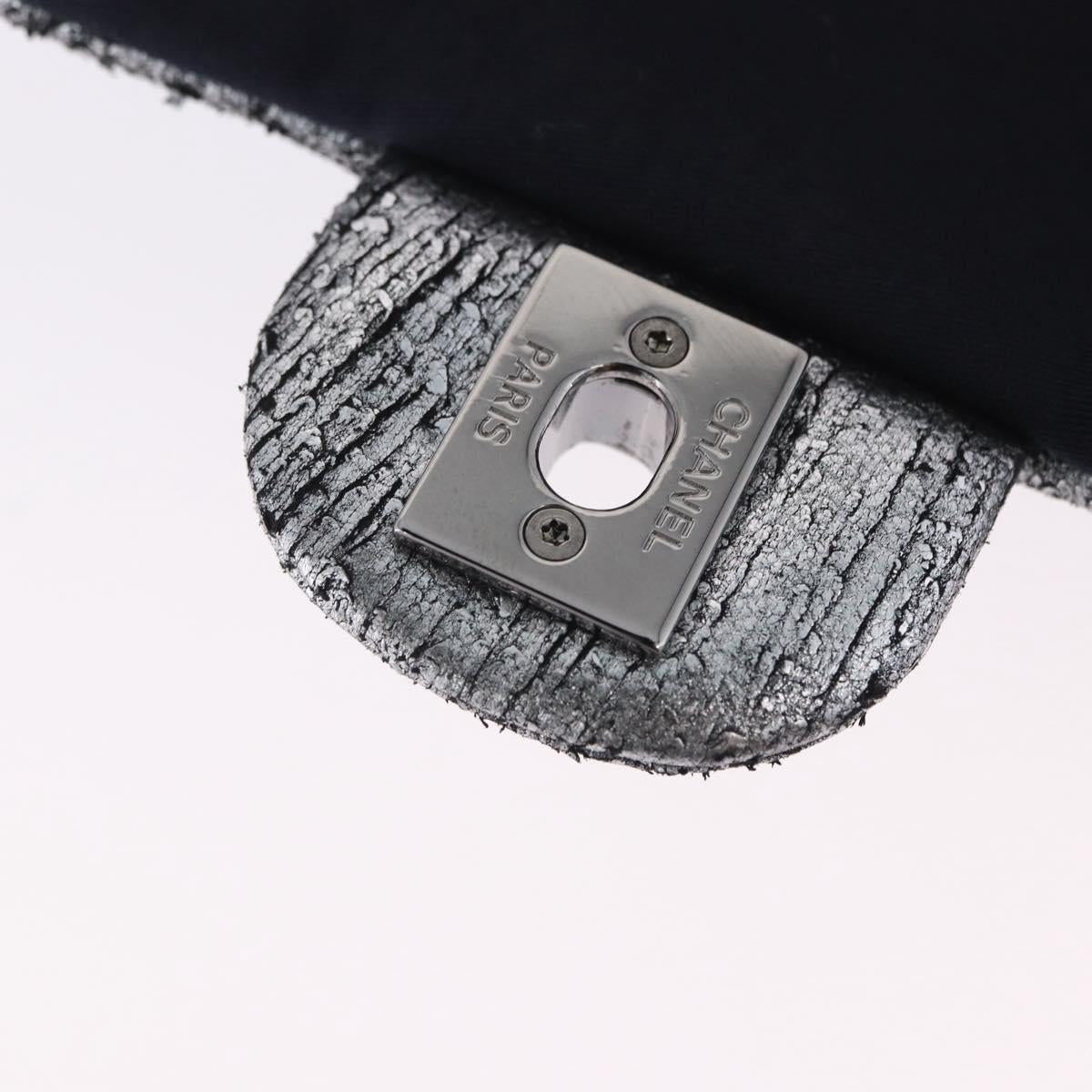 CHANEL Matelasse Chain Shoulder Bag Lamb Skin Black Silver CC Auth 200782V