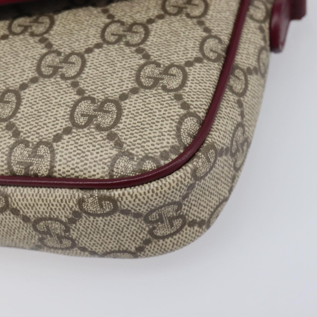 GUCCI GG Supreme Shoulder Bag PVC Beige Gold 818764 Auth 200784M