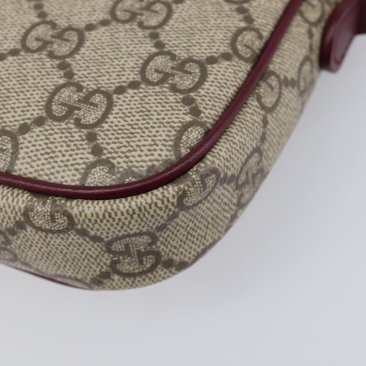 GUCCI GG Supreme Shoulder Bag PVC Beige Gold 818764 Auth 200784M