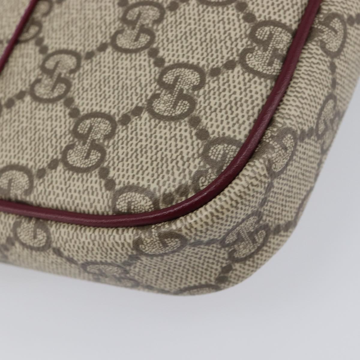 GUCCI GG Supreme Shoulder Bag PVC Beige Gold 818764 Auth 200784M