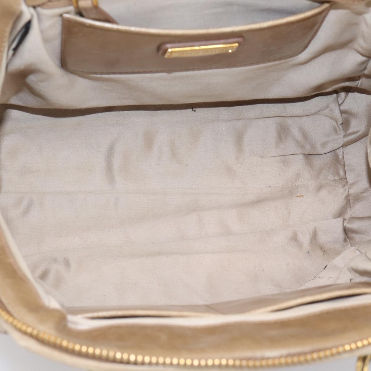 Miu Miu Matelasse Hand Bag Leather 2way Beige Gold Tone Auth 200801V