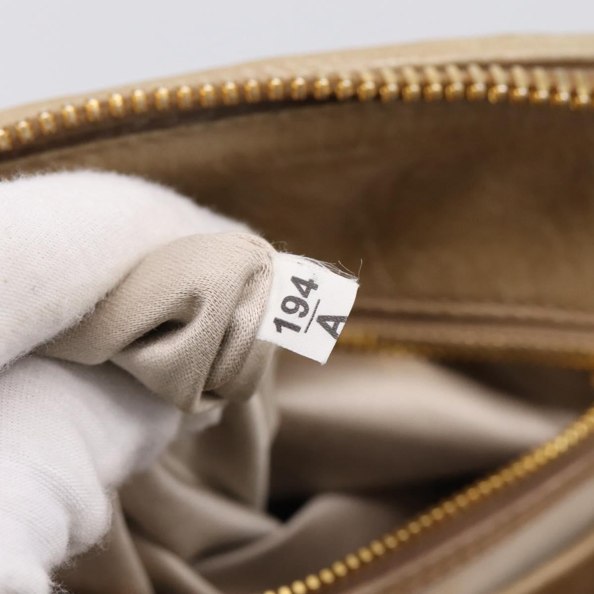 Miu Miu Matelasse Hand Bag Leather 2way Beige Gold Tone Auth 200801V