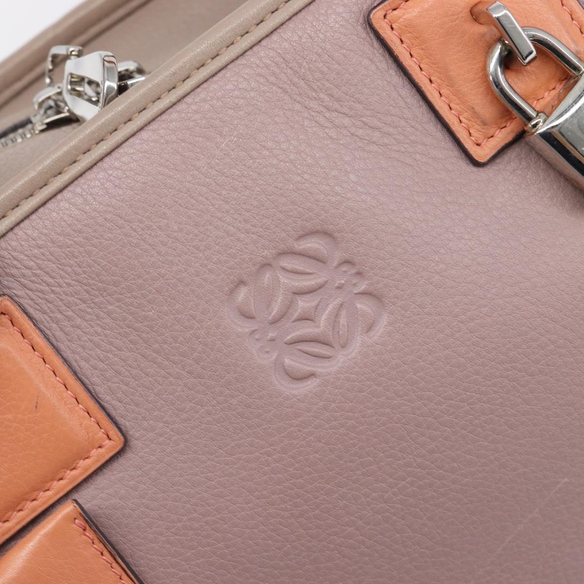 LOEWE Amazona 28 Hand Bag Leather Pink Silver Auth 200805V