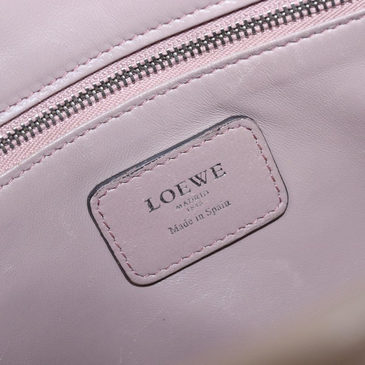 LOEWE Amazona 28 Hand Bag Leather Pink Silver Auth 200805V