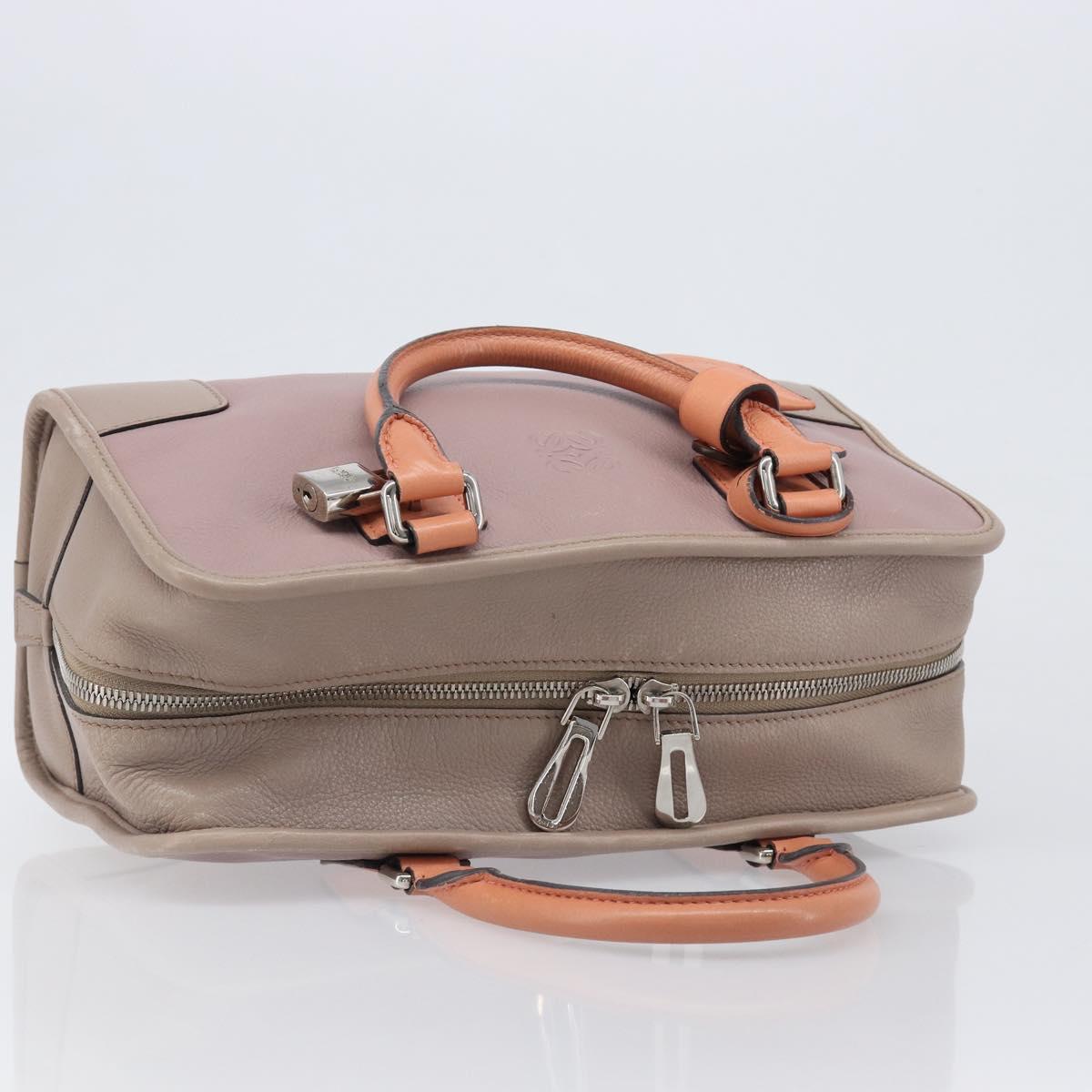LOEWE Amazona 28 Hand Bag Leather Pink Silver Auth 200805V