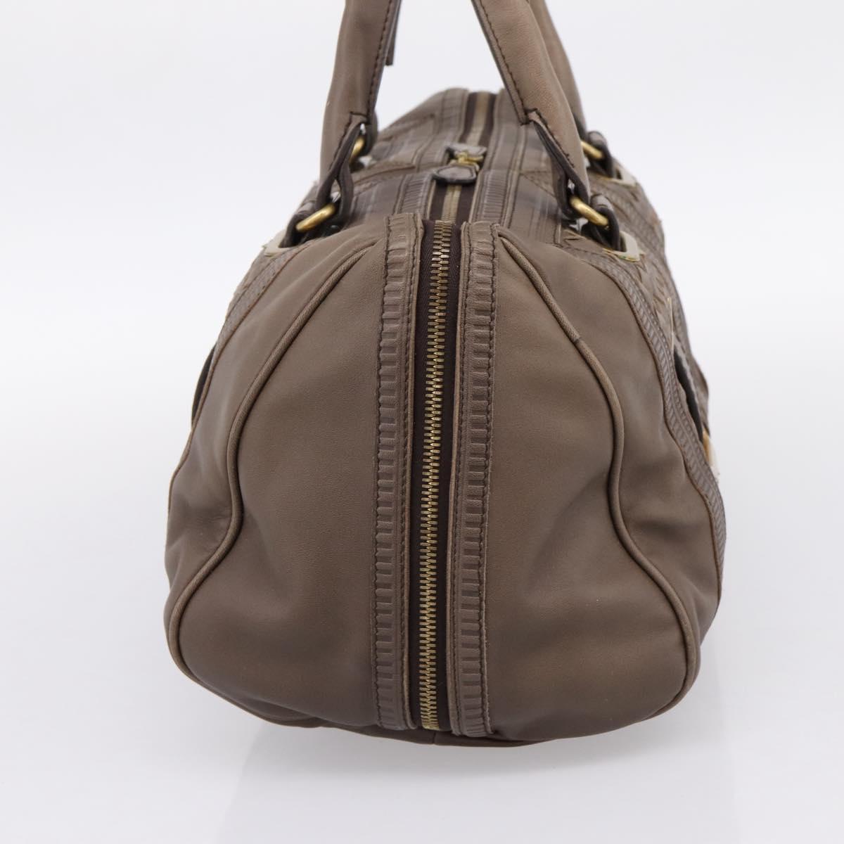 BOTTEGA VENETA INTRECCIATO Boston Bag Leather Brown Gold 162194 Auth 200806V