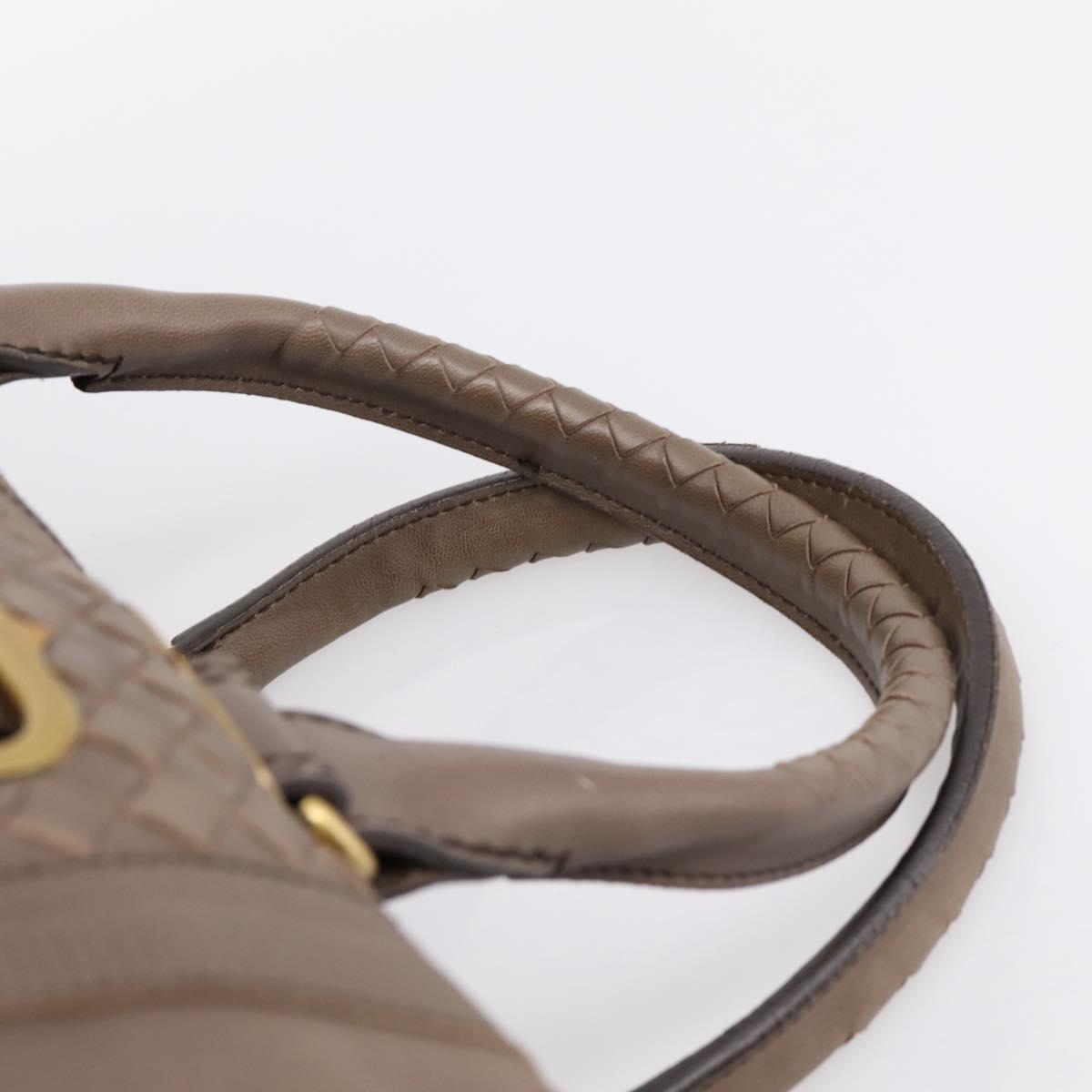 BOTTEGA VENETA INTRECCIATO Boston Bag Leather Brown Gold 162194 Auth 200806V