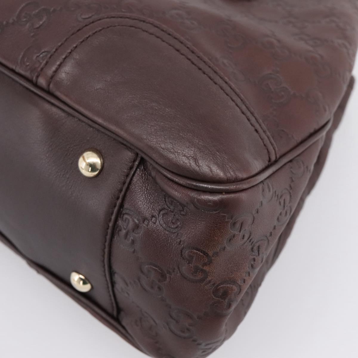 GUCCI GuccissimaGG Tote Bag Leather Dark Brown Gold Tone 163805 Auth 200808V