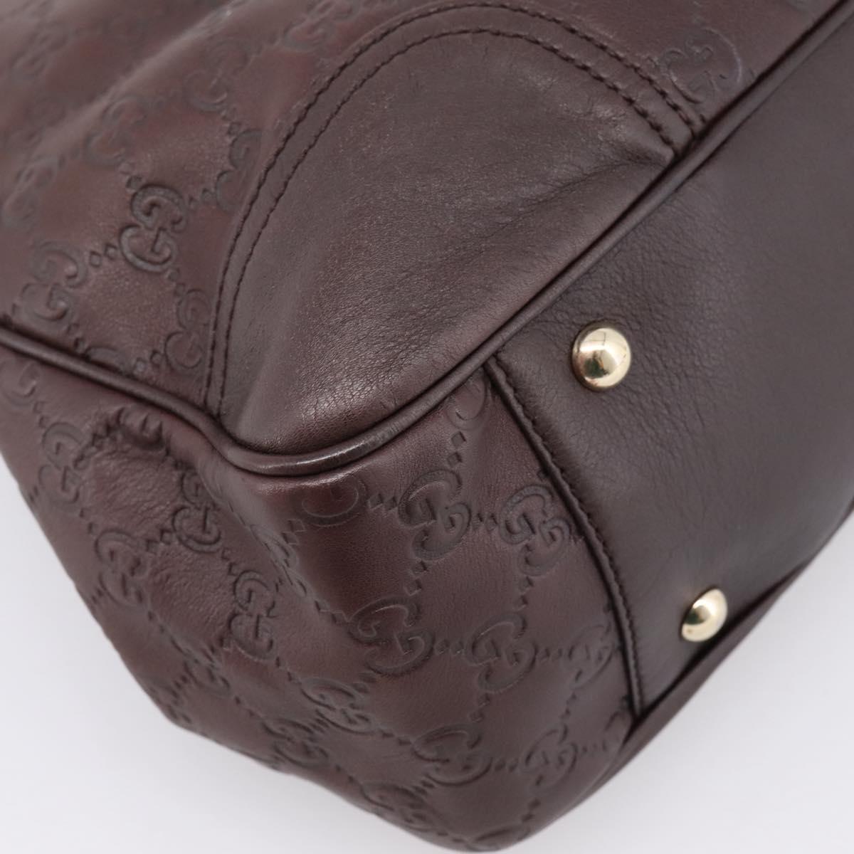 GUCCI GuccissimaGG Tote Bag Leather Dark Brown Gold Tone 163805 Auth 200808V