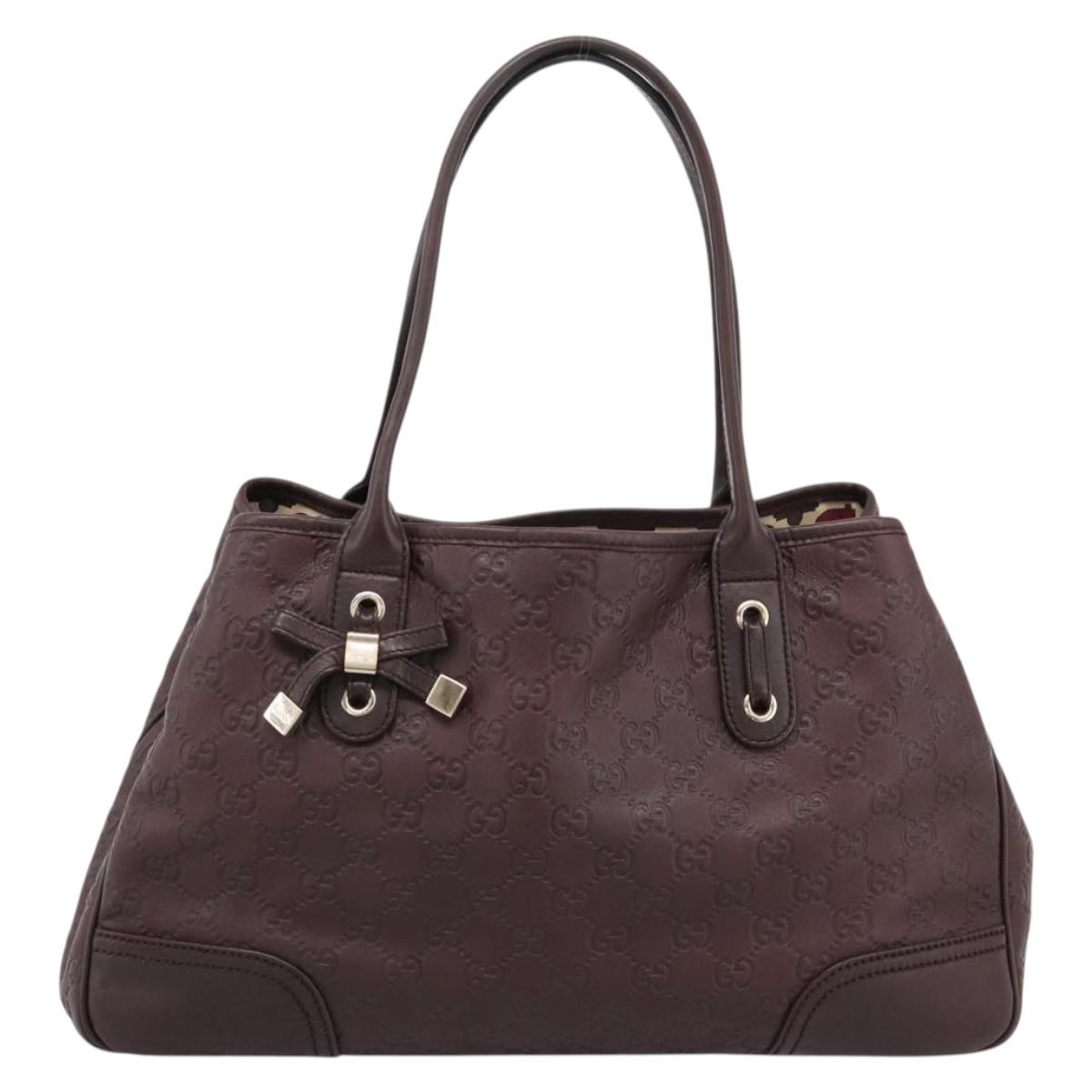 GUCCI GuccissimaGG Tote Bag Leather Dark Brown Gold Tone 163805 Auth 200808V