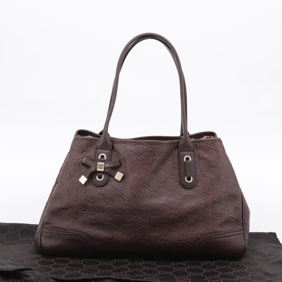 GUCCI GuccissimaGG Tote Bag Leather Dark Brown Gold Tone 163805 Auth 200808V