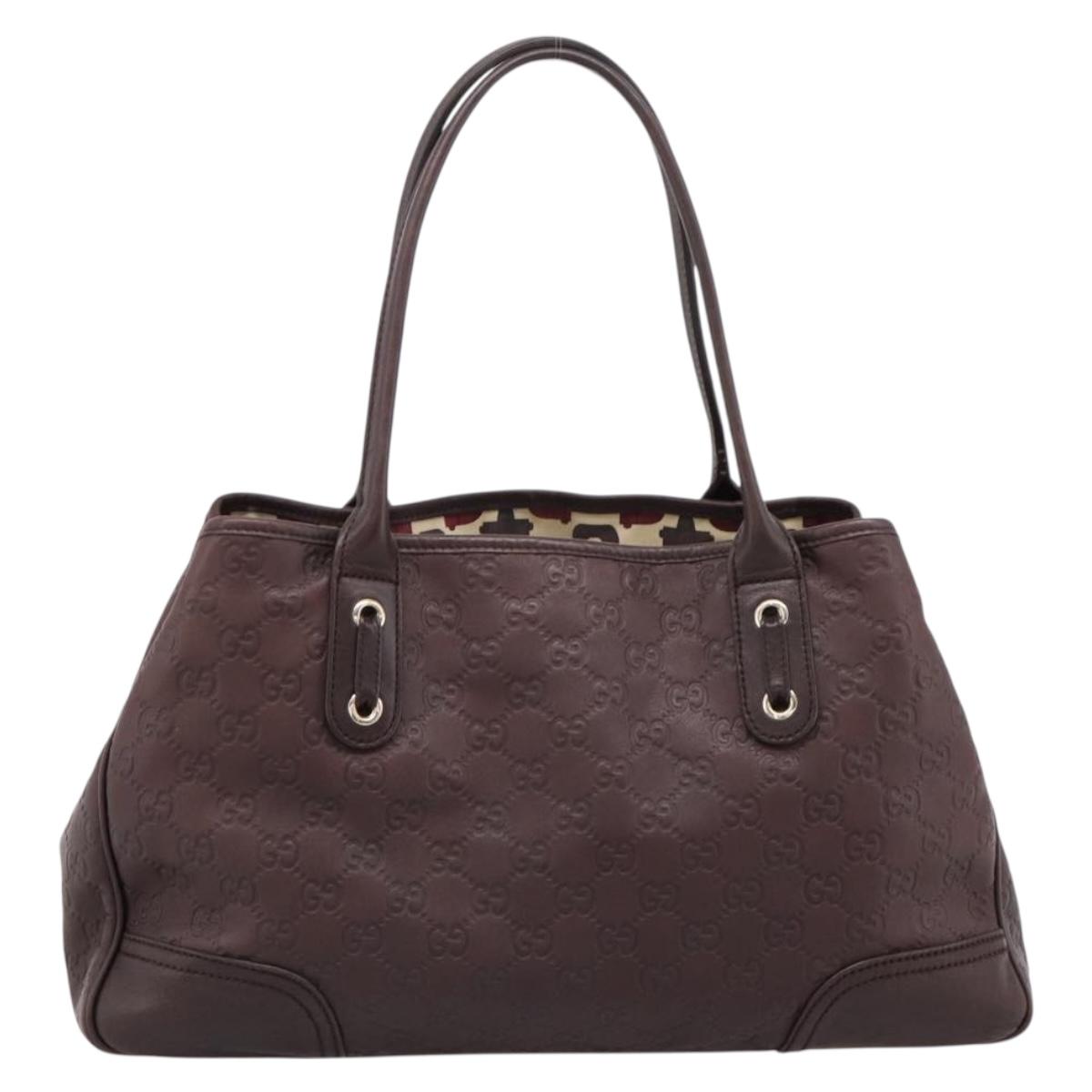 GUCCI GuccissimaGG Tote Bag Leather Dark Brown Gold Tone 163805 Auth 200808V