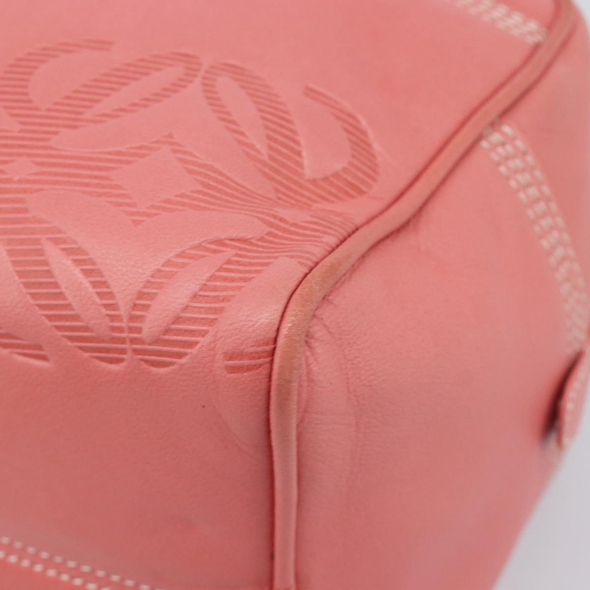 LOEWE Hand Bag Leather Pink Gold Tone Auth 200810V