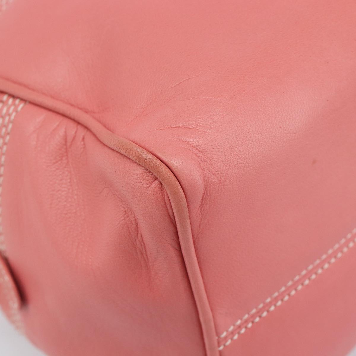 LOEWE Hand Bag Leather Pink Gold Tone Auth 200810V