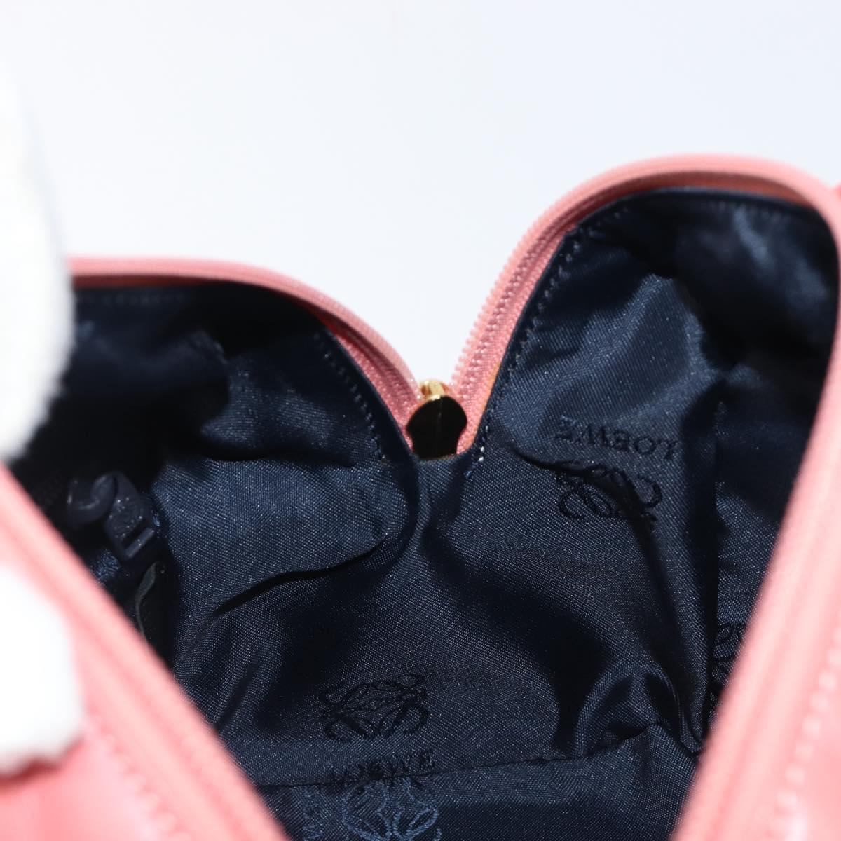 LOEWE Hand Bag Leather Pink Gold Tone Auth 200810V