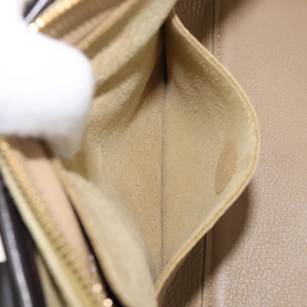 LOEWE Americana 28 Hand Bag Suede Beige Gold Tone Auth 200812V