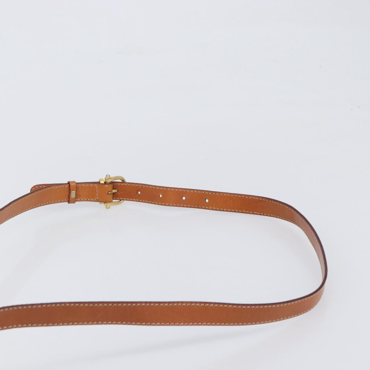 CELINE Macadam Shoulder Bag PVC Leather Brown Gold Tone Auth 200814A