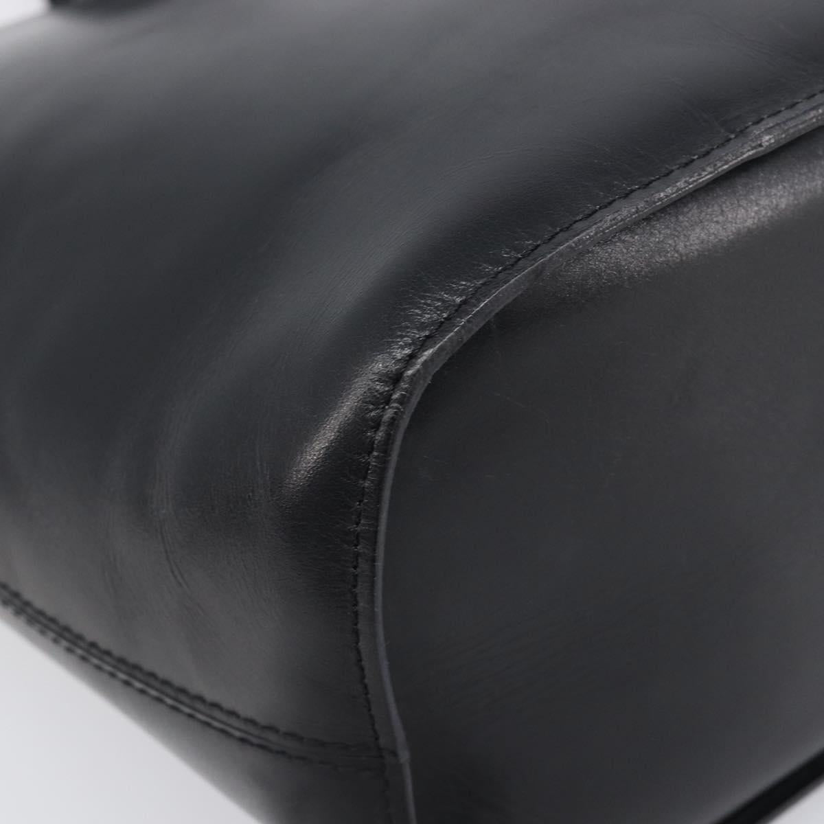 CELINE Shoulder Bag Leather Black Gold Tone Auth 200820A