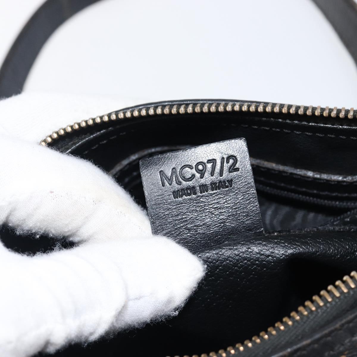 CELINE Macadam Hand Bag PVC Leather Black Gold Tone Auth 200823