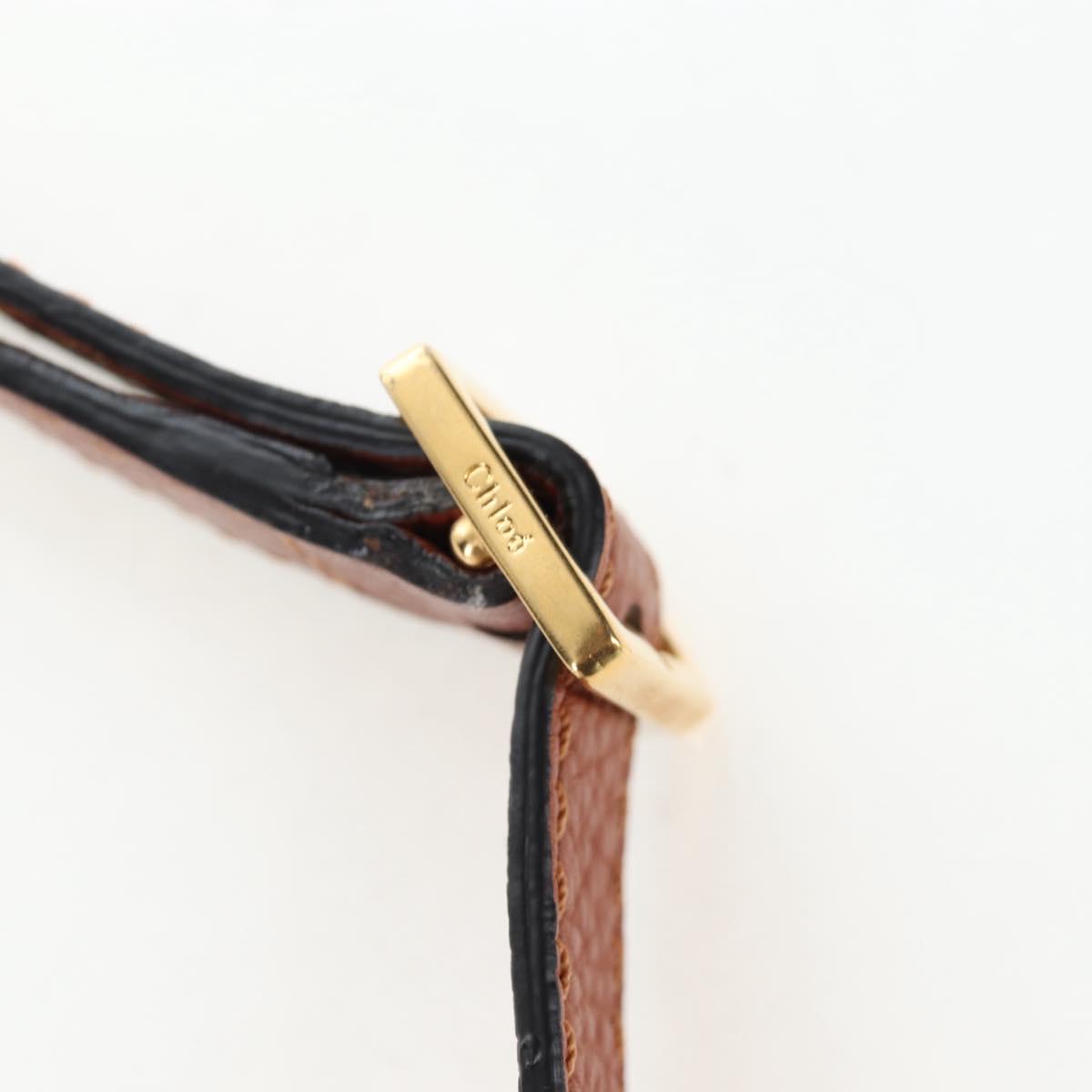 Chloe Shoulder Bag Leather Brown Gold Auth 200824V