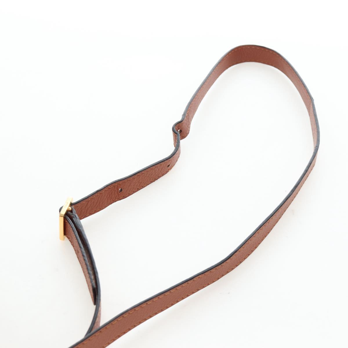 Chloe Shoulder Bag Leather Brown Gold Auth 200824V