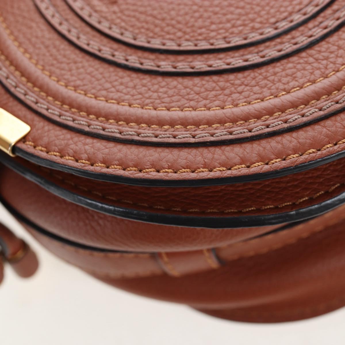 Chloe Shoulder Bag Leather Brown Gold Auth 200824V