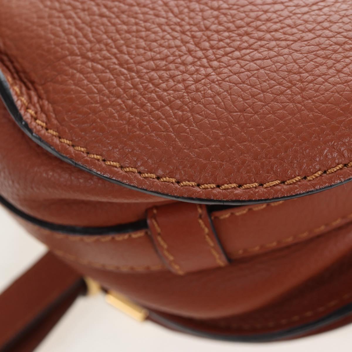 Chloe Shoulder Bag Leather Brown Gold Auth 200824V