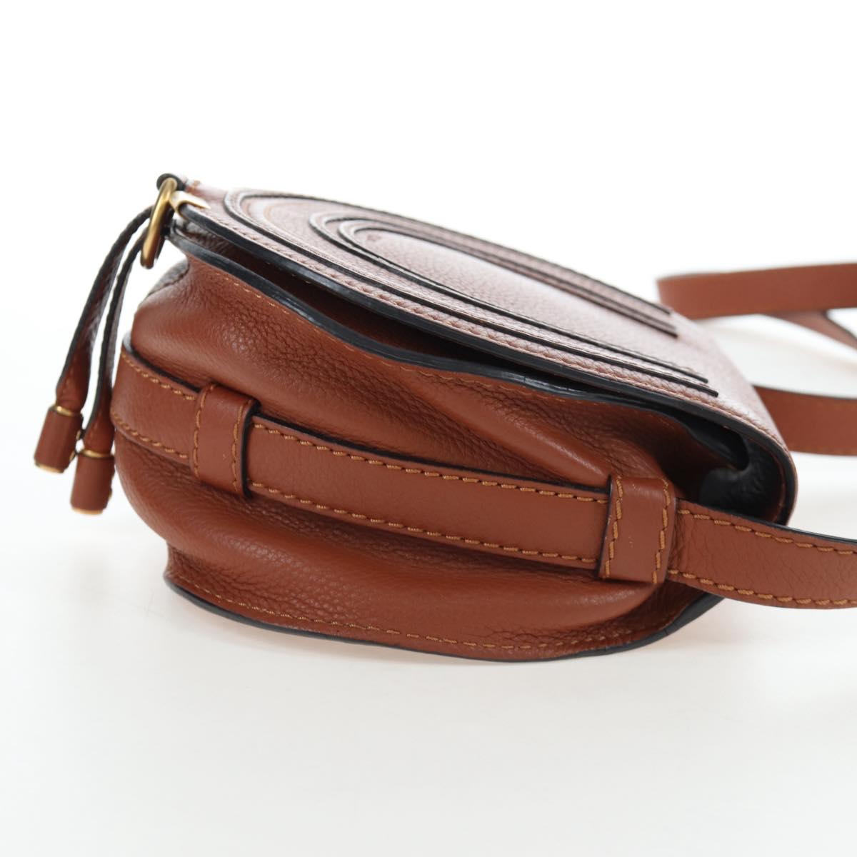 Chloe Shoulder Bag Leather Brown Gold Auth 200824V