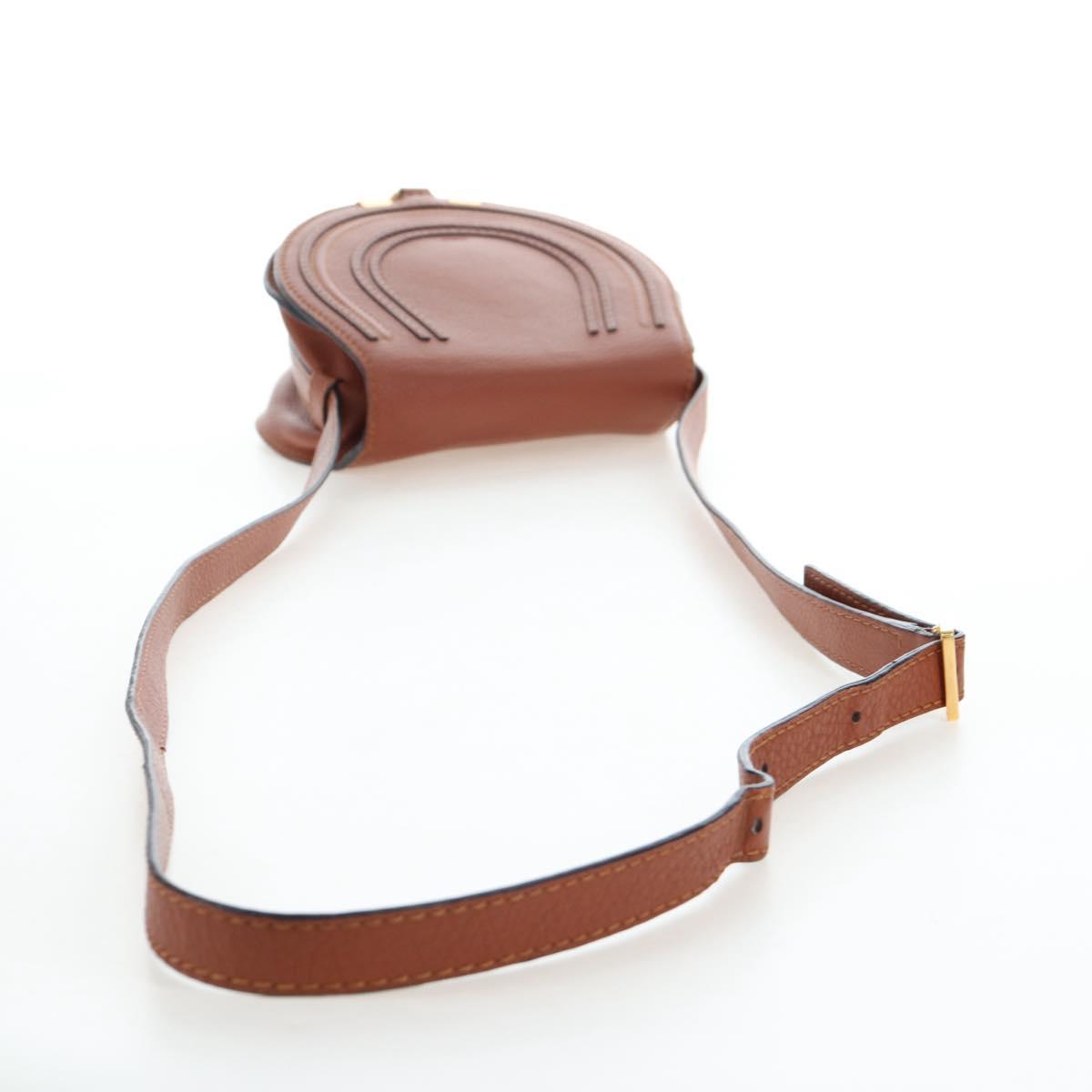 Chloe Shoulder Bag Leather Brown Gold Auth 200824V