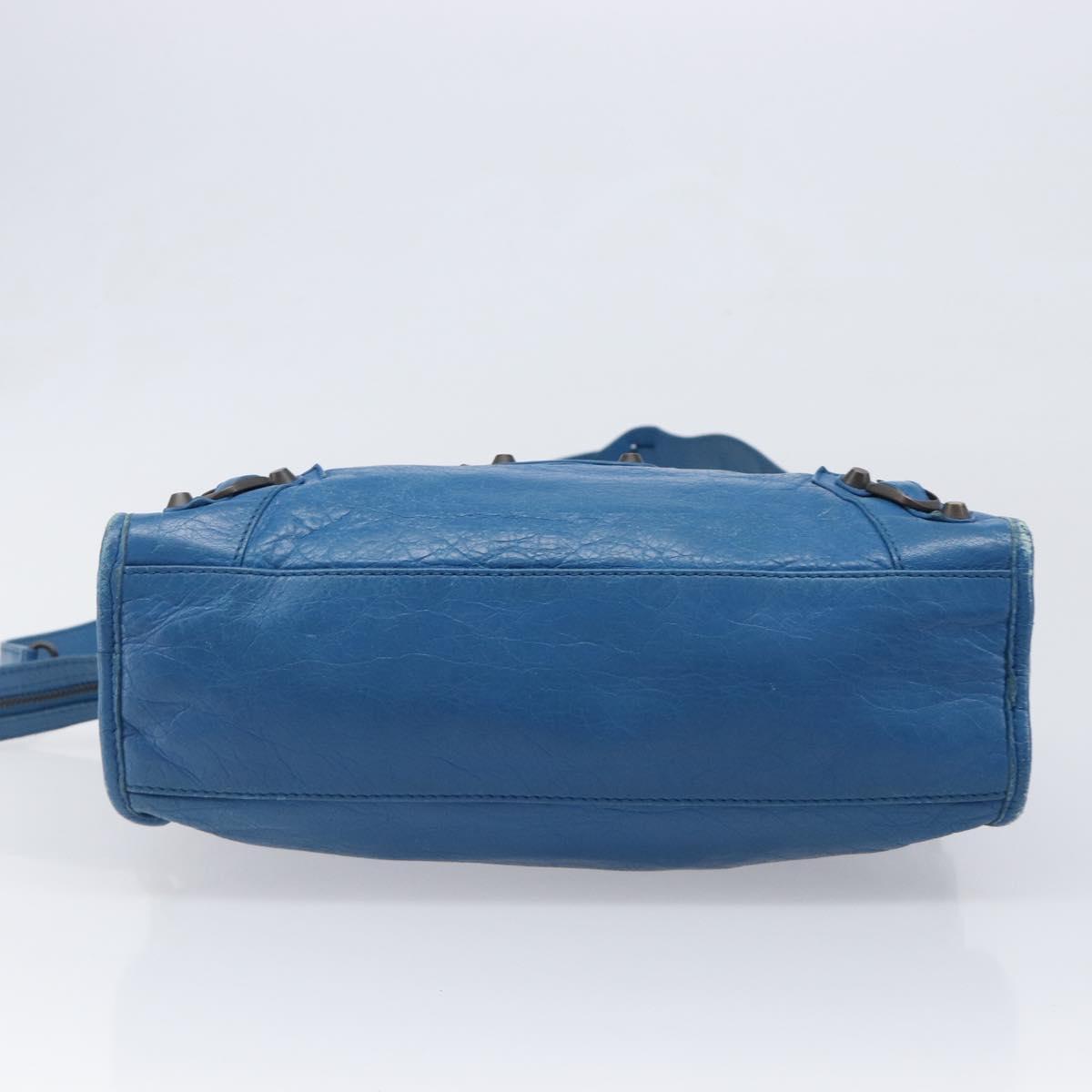 BALENCIAGA Classic City Hand Bag Leather 2way Blue 431621 Auth 200825V