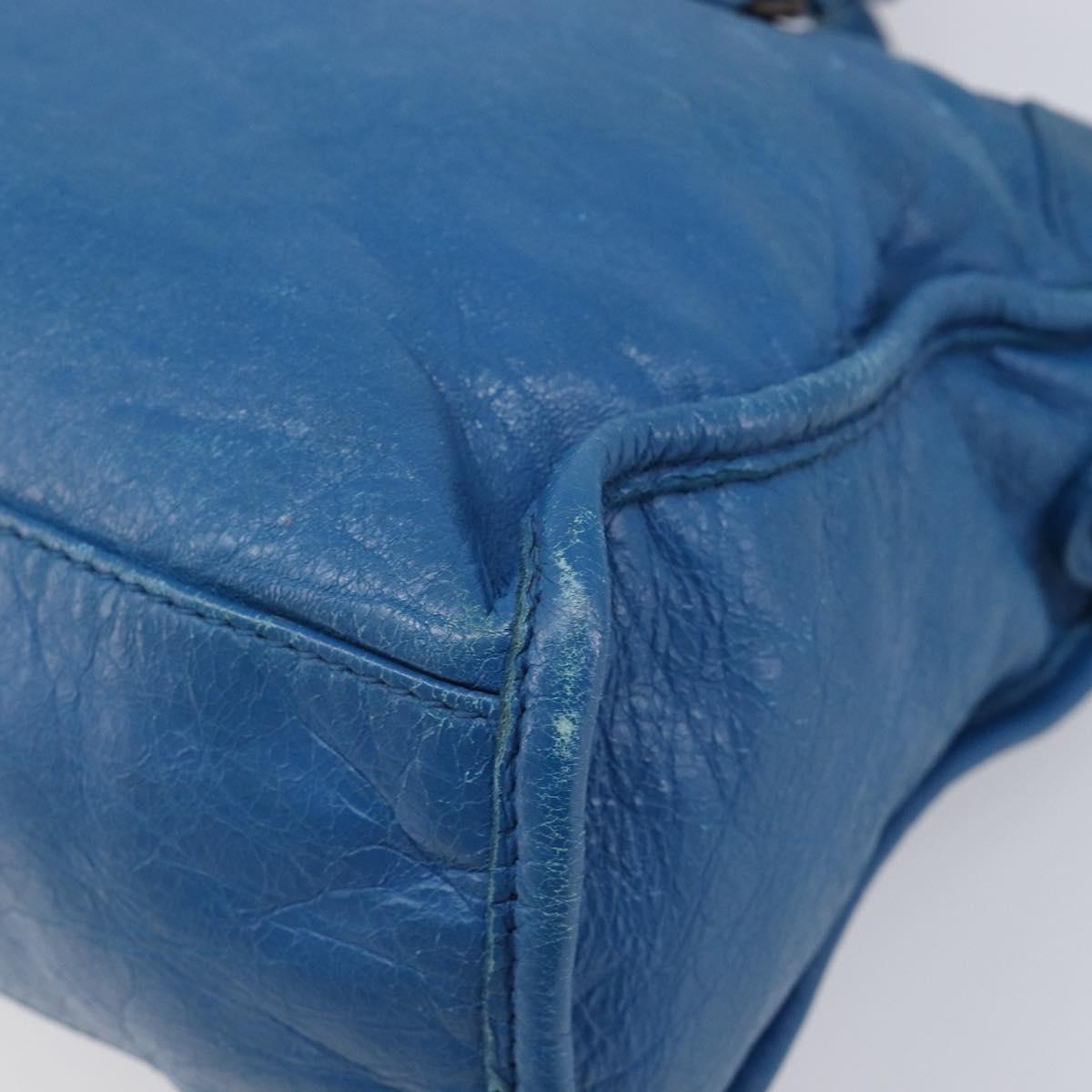 BALENCIAGA Classic City Hand Bag Leather 2way Blue 431621 Auth 200825V