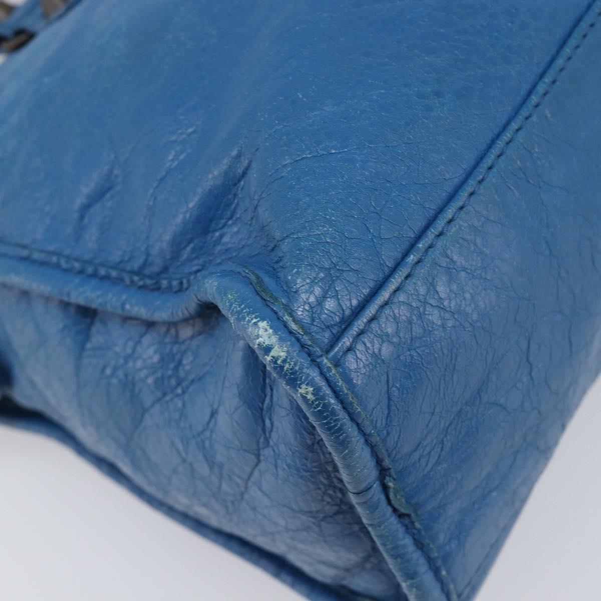 BALENCIAGA Classic City Hand Bag Leather 2way Blue 431621 Auth 200825V