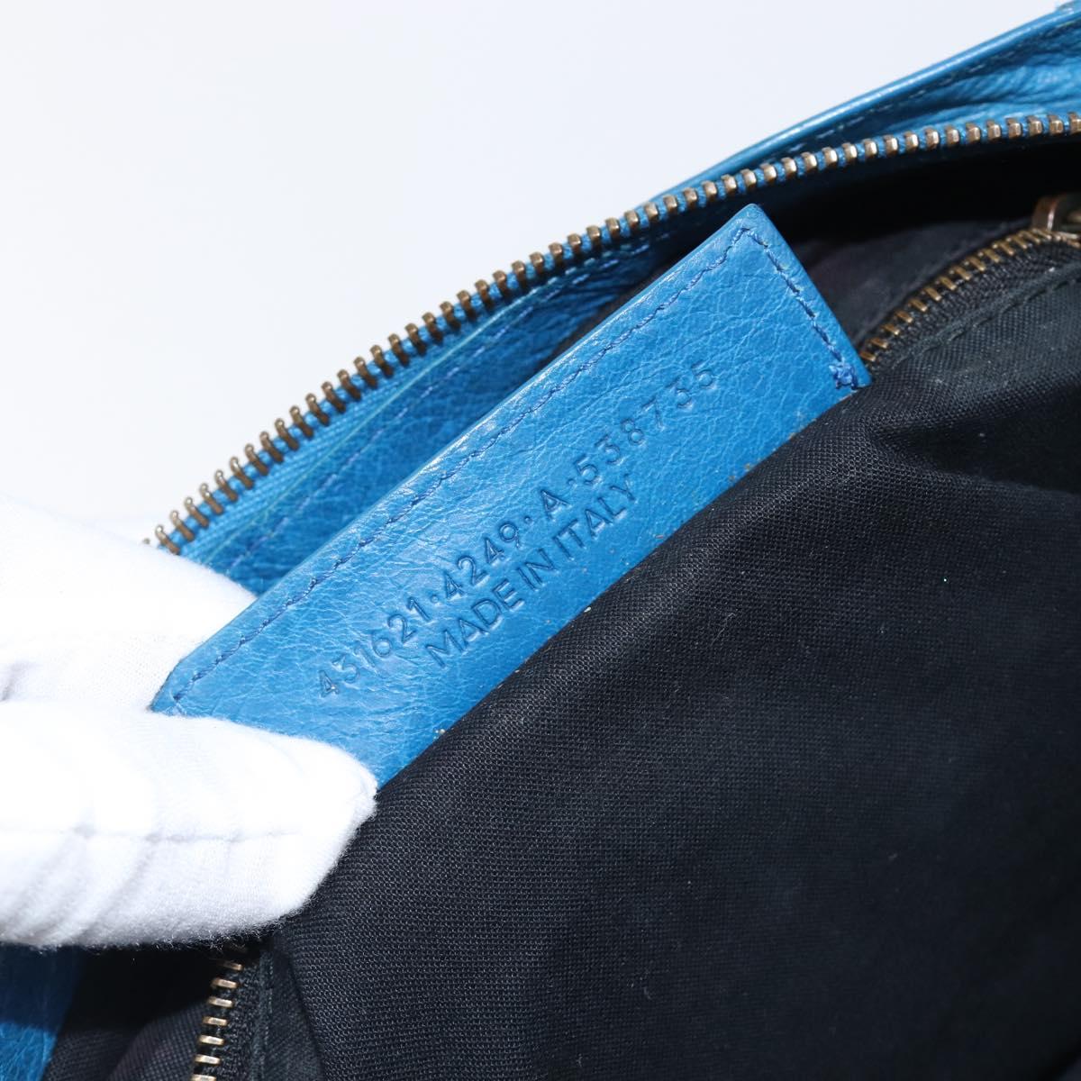 BALENCIAGA Classic City Hand Bag Leather 2way Blue 431621 Auth 200825V