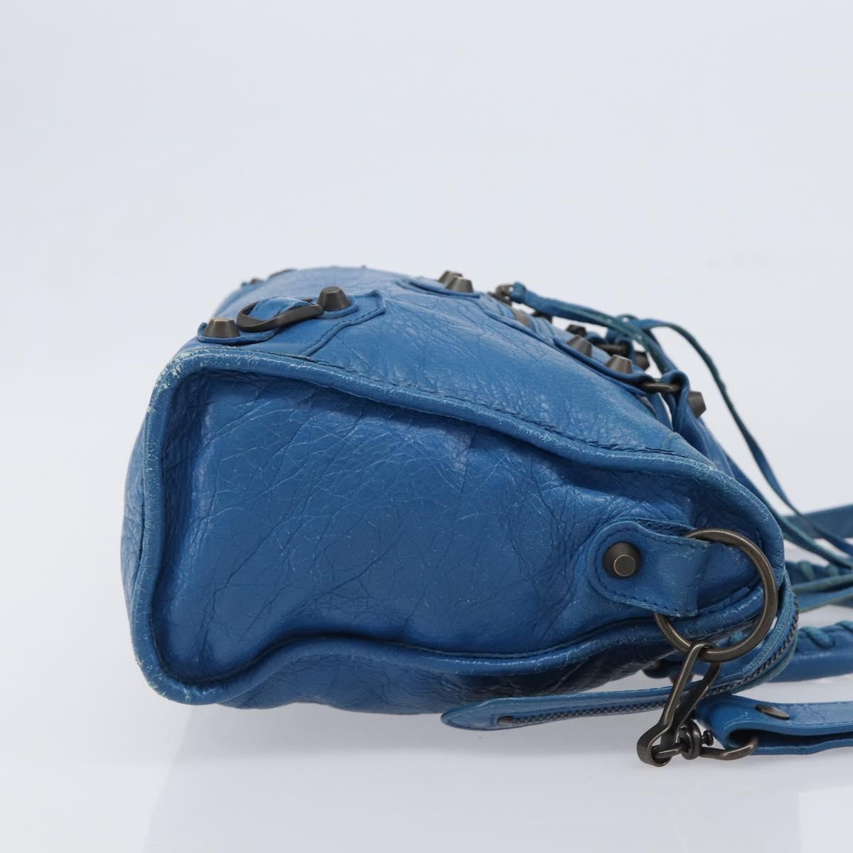 BALENCIAGA Classic City Hand Bag Leather 2way Blue 431621 Auth 200825V